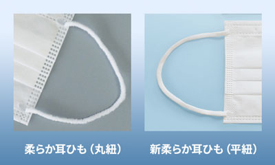 つけごこちの良い、柔らか耳ひも採用