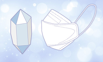 立体クリスタル形状を採用 防御力・快適さ・デザイン性を追求したマスク
